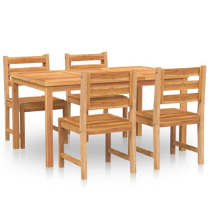 vidaXL 5 Piece Garden Dining Set Solid Wood Teak