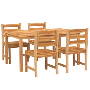 vidaXL 5 Piece Garden Dining Set Solid Wood Teak