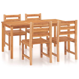 vidaXL 5 Piece Garden Dining Set Solid Wood Teak