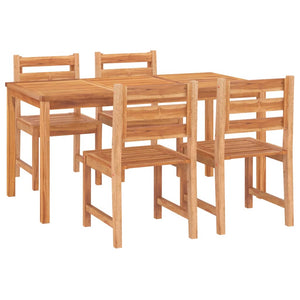 vidaXL 5 Piece Garden Dining Set Solid Wood Teak