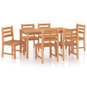 vidaXL 7 Piece Garden Dining Set Solid Wood Teak