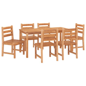 vidaXL 7 Piece Garden Dining Set Solid Wood Teak