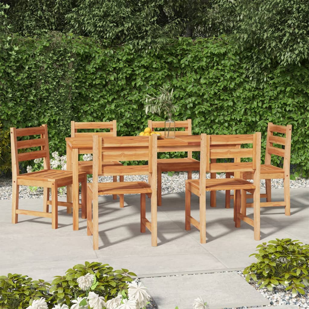 vidaXL 7 Piece Garden Dining Set Solid Wood Teak