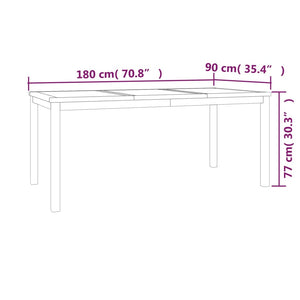 vidaXL 7 Piece Garden Dining Set Solid Wood Teak