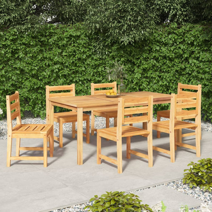 vidaXL 7 Piece Garden Dining Set Solid Wood Teak