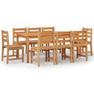 vidaXL 9 Piece Garden Dining Set Solid Wood Teak