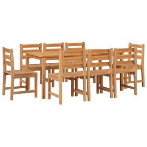 vidaXL 9 Piece Garden Dining Set Solid Wood Teak