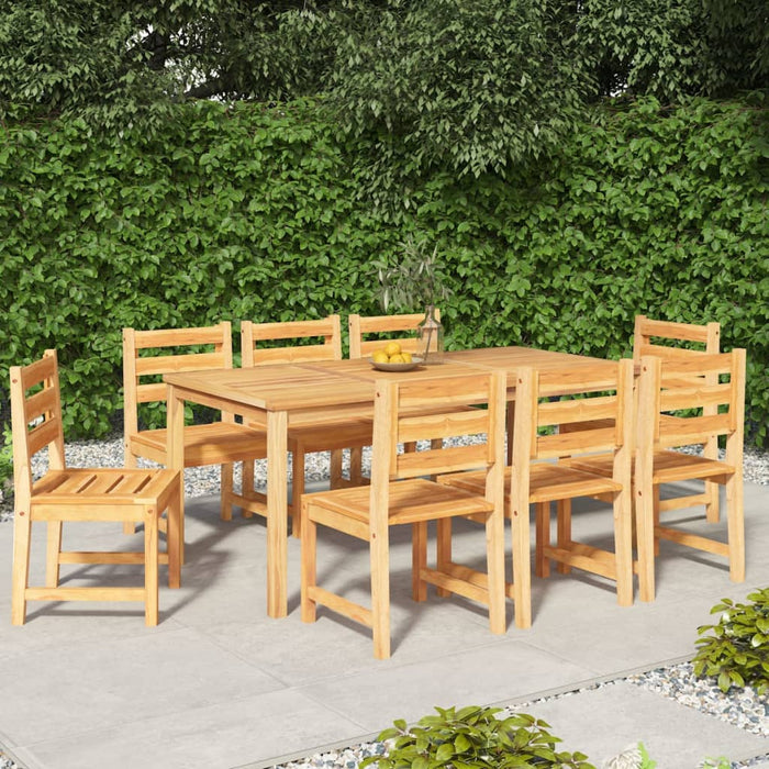 vidaXL 9 Piece Garden Dining Set Solid Wood Teak