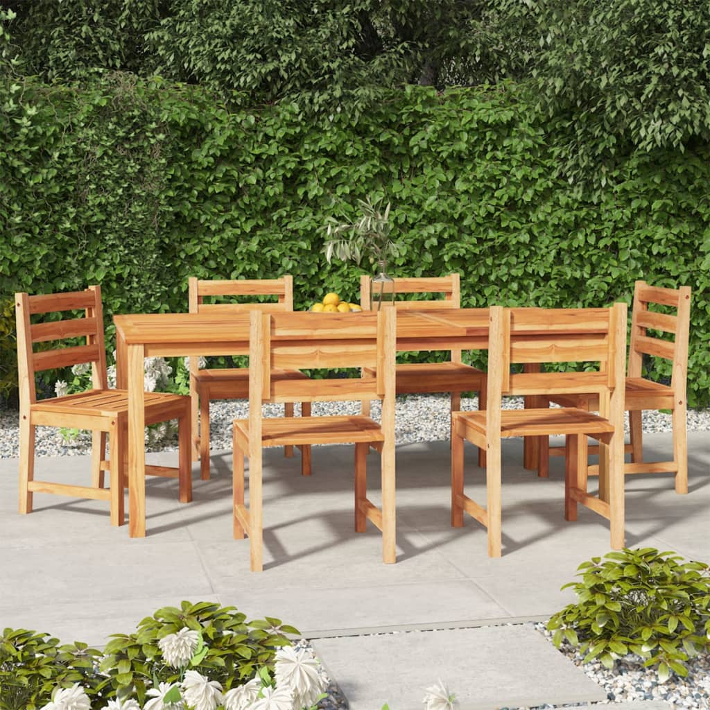 vidaXL 7 Piece Garden Dining Set Solid Wood Teak