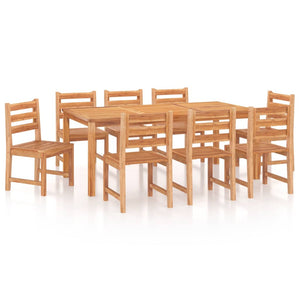 vidaXL 9 Piece Garden Dining Set Solid Wood Teak