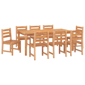 vidaXL 9 Piece Garden Dining Set Solid Wood Teak