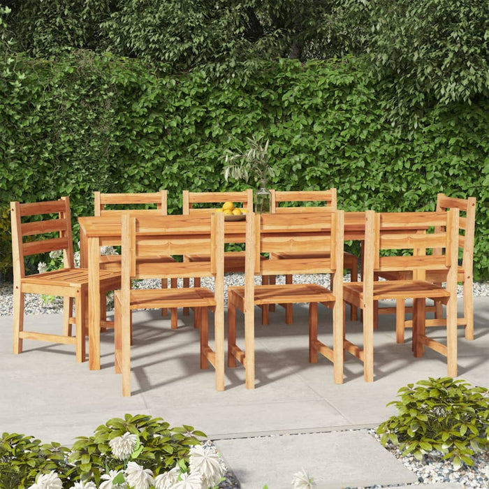 vidaXL 9 Piece Garden Dining Set Solid Wood Teak