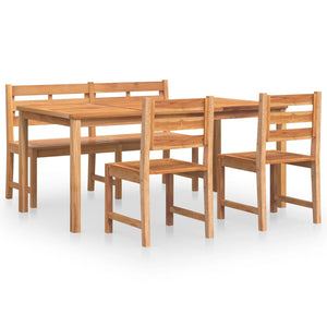 vidaXL 4 Piece Garden Dining Set Solid Wood Teak