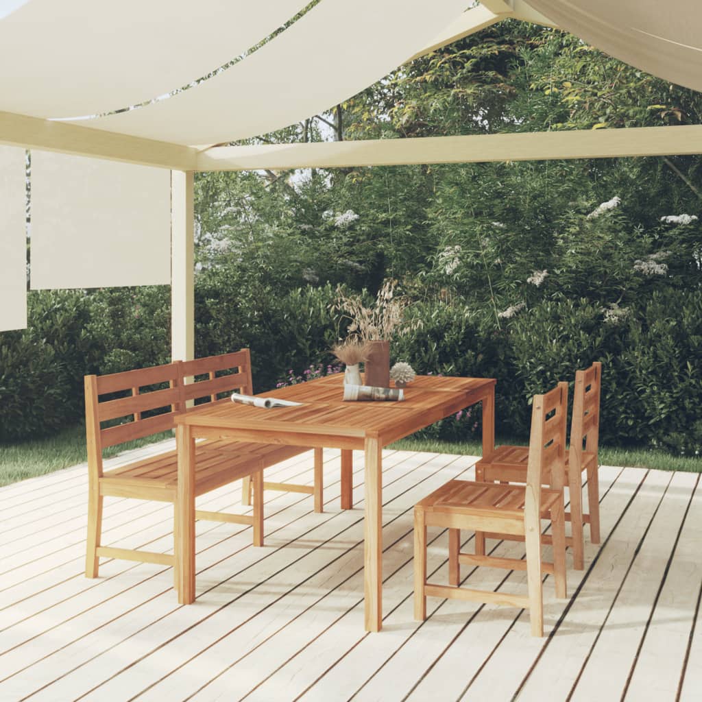 vidaXL 4 Piece Garden Dining Set Solid Wood Teak