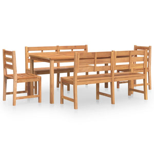 vidaXL 5 Piece Garden Dining Set Solid Wood Teak