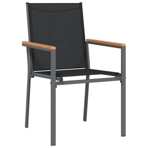 vidaXL Garden Chairs 2 pcs Black 55x61.5x90 cm Textilene and Steel