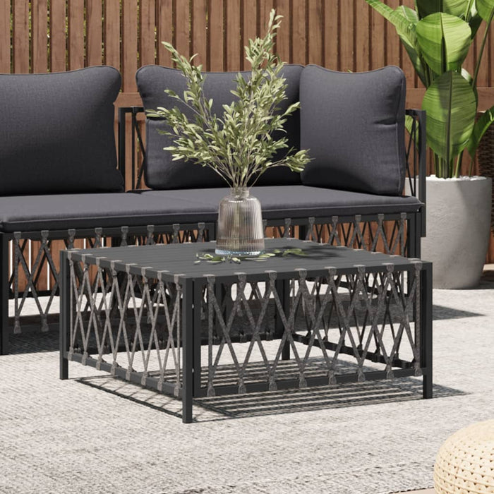 vidaXL Garden Table Anthracite 70x70x34 cm Woven Fabric