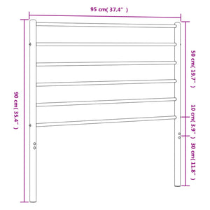 vidaXL Metal Headboard White 90 cm