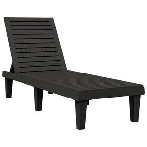 vidaXL Sun Lounger Black 155x58x83 cm Polypropylene