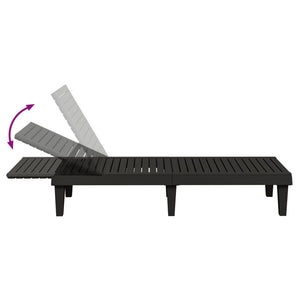 vidaXL Sun Lounger Black 155x58x83 cm Polypropylene