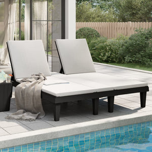 vidaXL Double Sun Lounger Black 155x138x83 cm Polypropylene