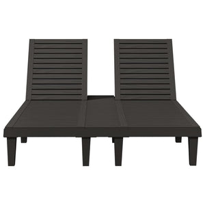 vidaXL Double Sun Lounger Black 155x138x83 cm Polypropylene