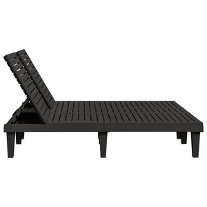 vidaXL Double Sun Lounger Black 155x138x83 cm Polypropylene