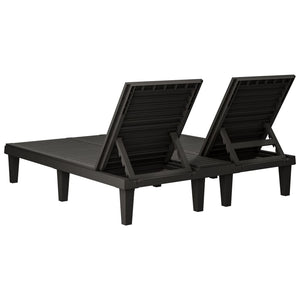 vidaXL Double Sun Lounger Black 155x138x83 cm Polypropylene