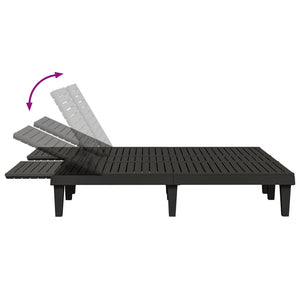 vidaXL Double Sun Lounger Black 155x138x83 cm Polypropylene