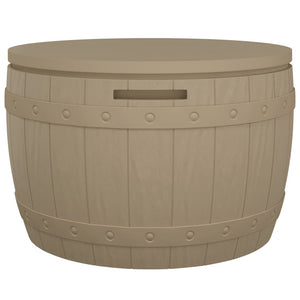 vidaXL 3-in-1 Garden Storage Box Light Brown Polypropylene