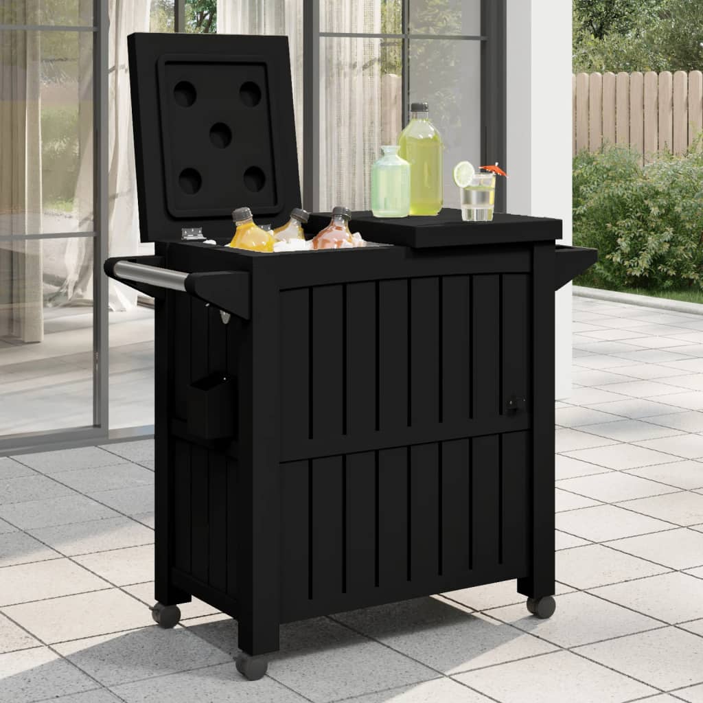 vidaXL 3-in-1 Serving Cart Black Polypropylene