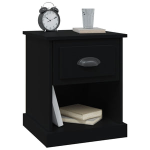 vidaXL Bedside Cabinet Black 39x39x47.5 cm Engineered Wood