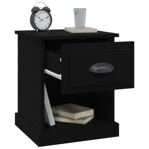 vidaXL Bedside Cabinet Black 39x39x47.5 cm Engineered Wood