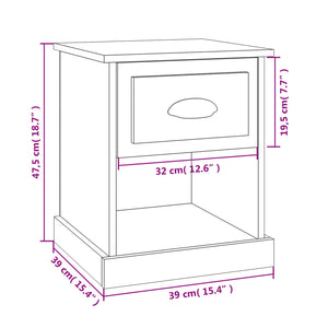 vidaXL Bedside Cabinet Brown Oak 39x39x47.5 cm Engineered Wood