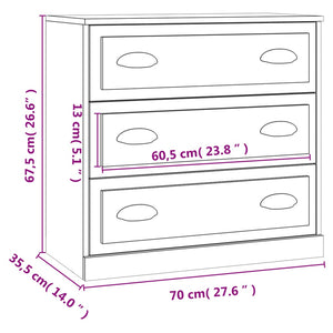 vidaXL Sideboard High Gloss White 70x35.5x67.5 cm Engineered Wood