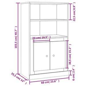 vidaXL Highboard White 60x35.5x103.5 cm Engineered Wood