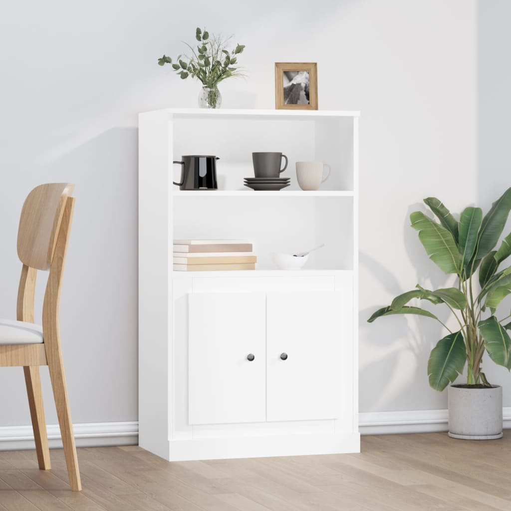 vidaXL Highboard White 60x35.5x103.5 cm Engineered Wood