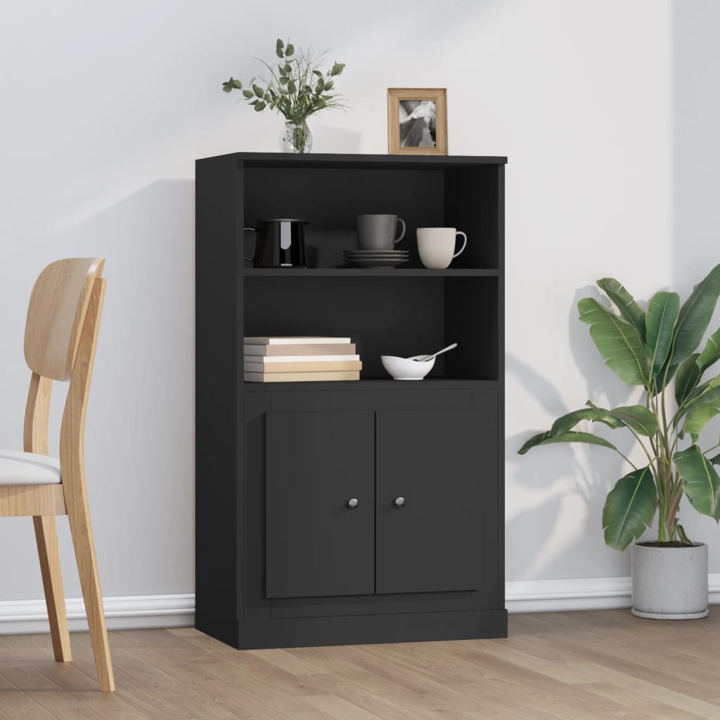 vidaXL Highboard Black 60x35.5x103.5 cm Engineered Wood