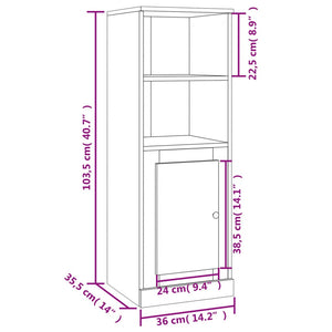 vidaXL Highboard Brown Oak 36x35.5x103.5 cm Engineered Wood