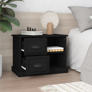 vidaXL Bedside Cabinet Black 60x35.5x45 cm