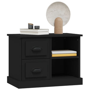 vidaXL Bedside Cabinet Black 60x35.5x45 cm