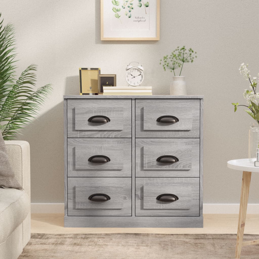 vidaXL Sideboard Grey Sonoma 70x35.5x67.5 cm Engineered Wood