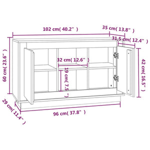 vidaXL Sideboard White 102x35x60 cm Engineered Wood