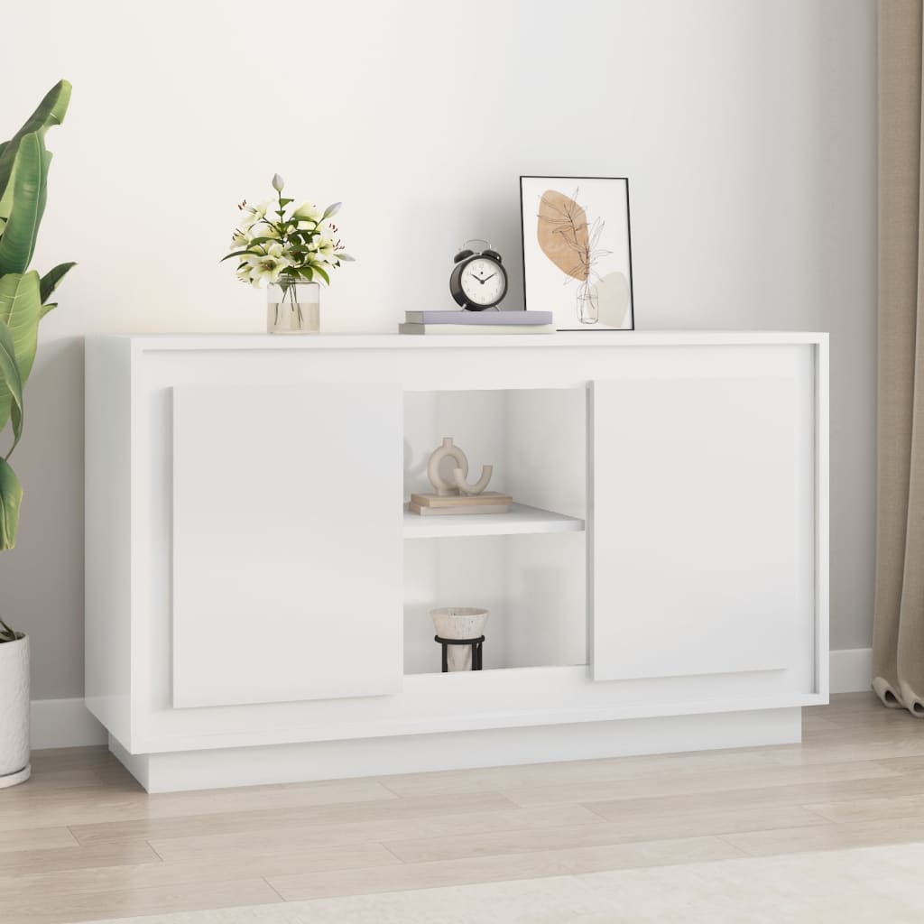 vidaXL Sideboard High Gloss White 102x35x60 cm Engineered Wood