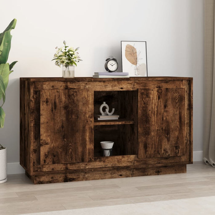 vidaXL Sideboard Smoked Oak 102x35x60 cm Engineered Wood