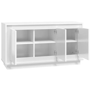 vidaXL Sideboard High Gloss White 102x35x55 cm Engineered Wood