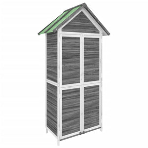 vidaXL Garden Tool Shed Grey 89x52.5x175 cm Solid Wood Pine