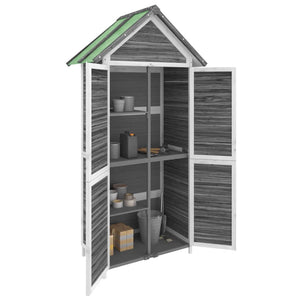 vidaXL Garden Tool Shed Grey 89x52.5x175 cm Solid Wood Pine