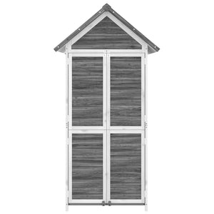 vidaXL Garden Tool Shed Grey 89x52.5x175 cm Solid Wood Pine