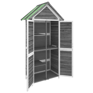 vidaXL Garden Tool Shed Grey 89x52.5x175 cm Solid Wood Pine